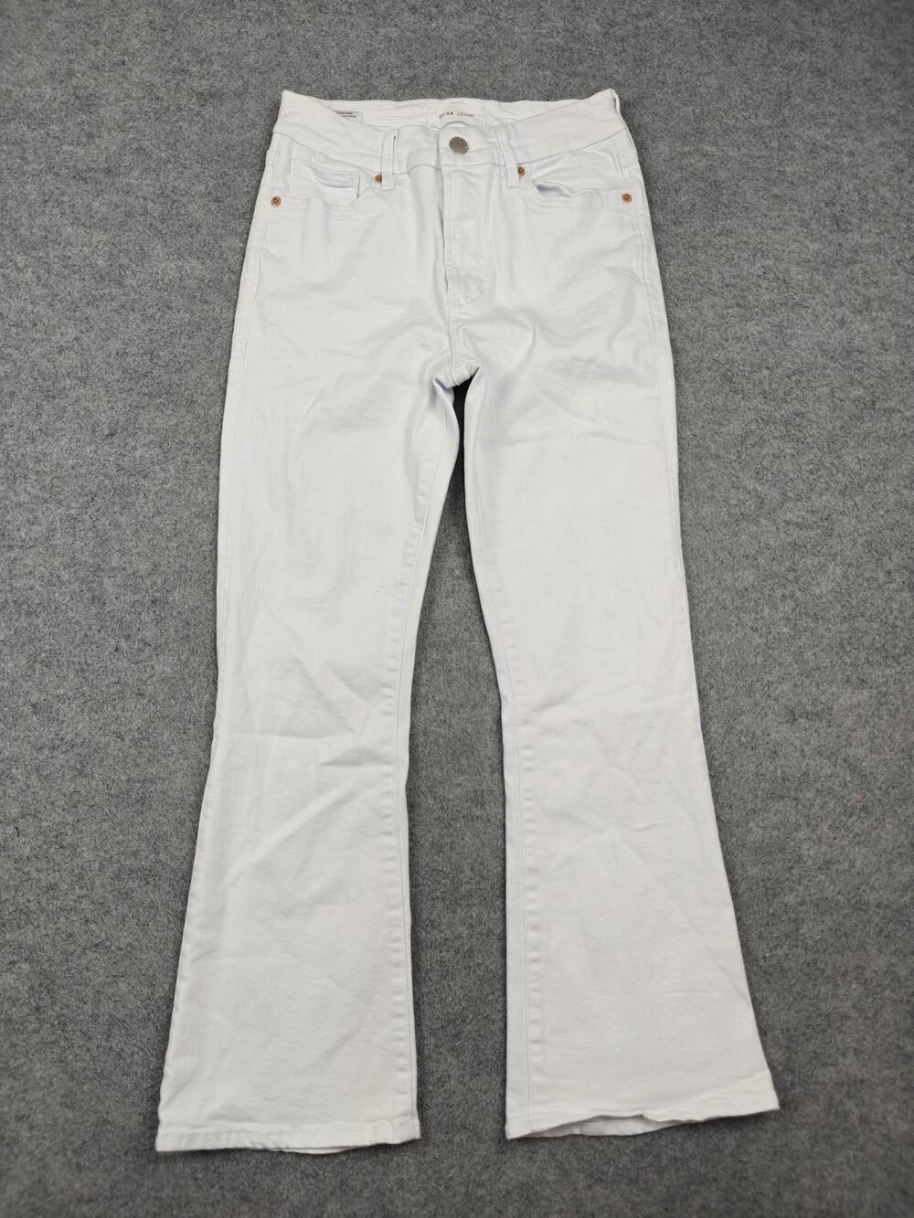Dear John Jeanne Flare Jeans Womens 27 White High Rise 32 Inseam Stretch
